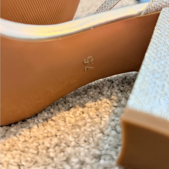 Silver Sparkly Ankle Strap Heels – Size 7.5 - Picture 6 of 8